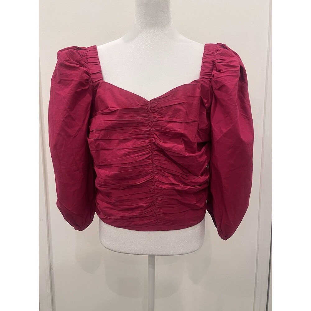 PlusS Collection Pink Ballon Sleeve Top Sz XXL Smocked Back Coquette Balletcore